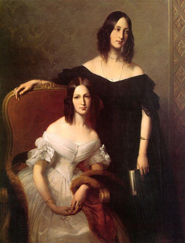 Louis-Edouard Dubufe Portrait of Two Sisters China oil painting art